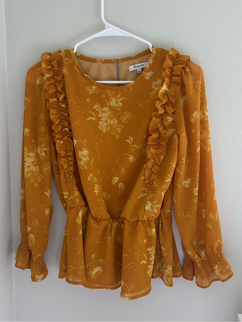 Madewell Rust Floral Blouse